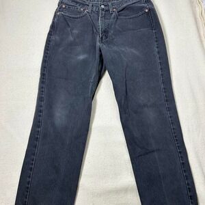 Levi's 550 Relaxed Fit Jeans Mens 34x30‎ Black Denim Pockets Straight Leg